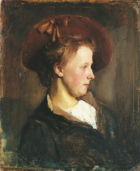 Paul Raud A Lady in a Red Hat